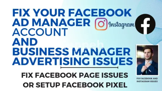 I will fix issues of facebook meta suite ad account and business manager and pixel