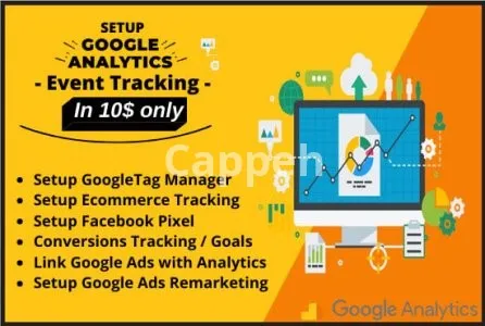 I will setup google analytics and event tracking in 24hrs