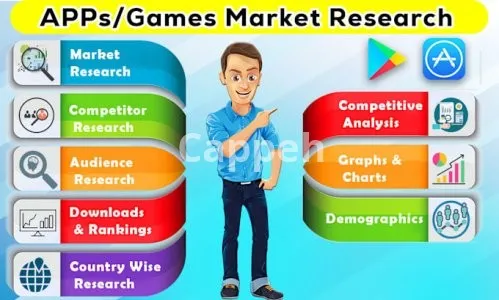 I will do apps research games research market research and competitor analysis