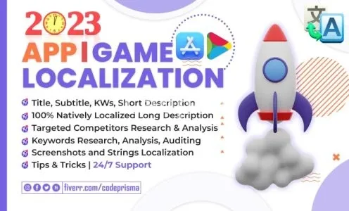 I will do aso, app or game localization in up to 7 languages