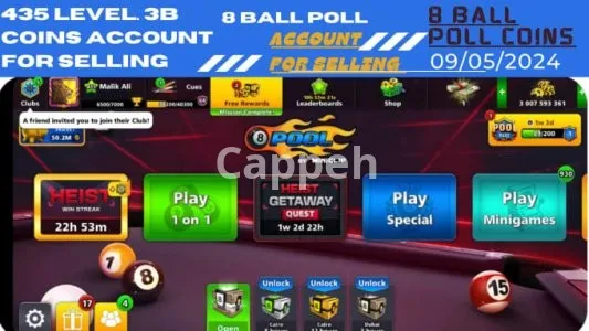 I will 8 ball poll big account pubg game service provider