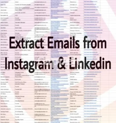 I will extract emails from instagram and linkedin