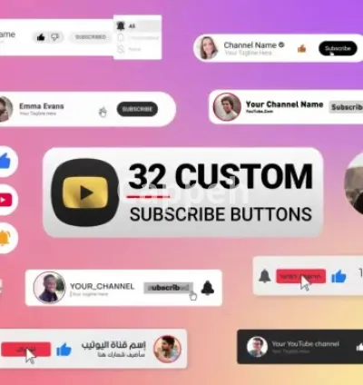 I will create youtube like and subscribe button animations