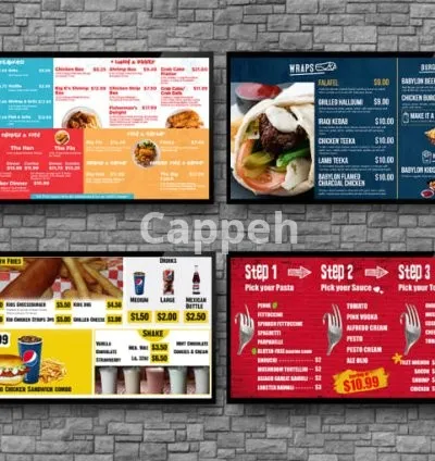 I will design animated digital menu board for a restaurant or cafe