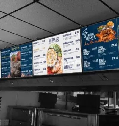 I will design animated digital menu board for a restaurant or cafe