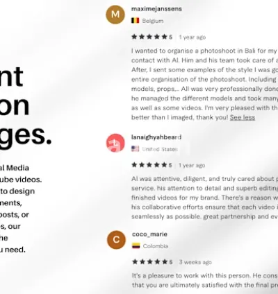 I will be your world class videographer in bali