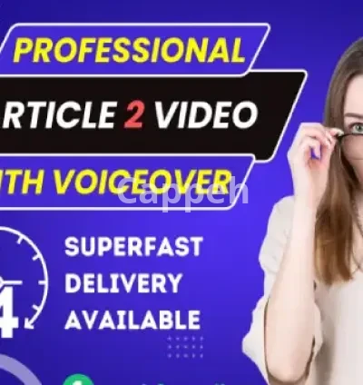 I will convert blog post, text or article to video with voiceover youtube video editing