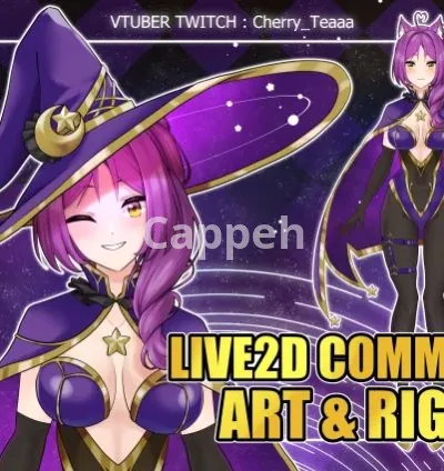 I will create and rig a 2d vtuber model with live2d