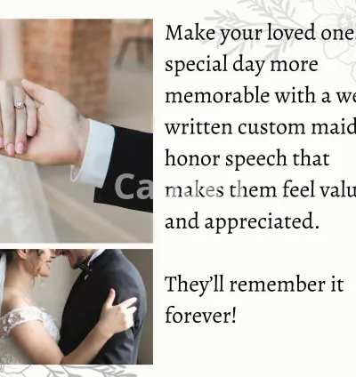 I will write a custom maid of honor speech