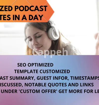 I will write SEO optimized show notes in a day