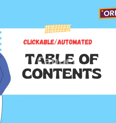 I will create a reliable and clickable table of contents for you