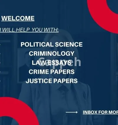 I will write political science, criminology, law papers, criminal justice papers
