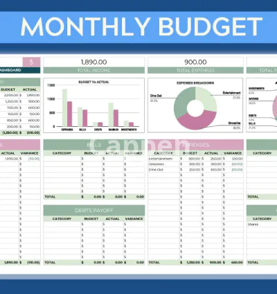 I will create a custom excel spreadsheet template or budget planner