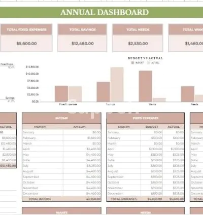I will design an easy budget planner, balance, income and expense sheet