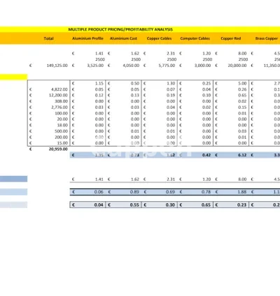 I will do product profit margin calculation, pricing and costing