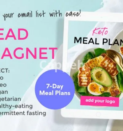 I will create 7 day meal plans, keto, vegan, paleo, as a lead magnet