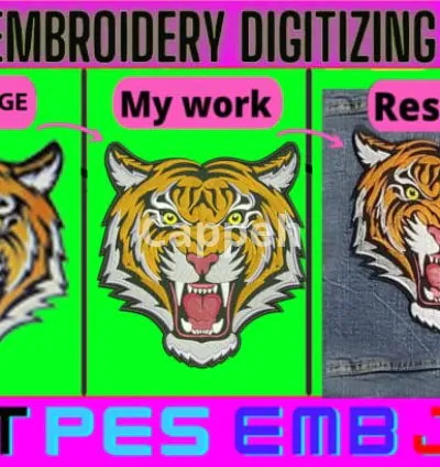I will convert logo into embroidery digitizing file dst pes jef emb in 1 hour