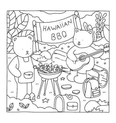 I will draw coloring book pages or games for kids and adults