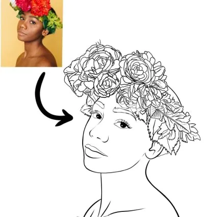 I will draw line sketch from any picture for coloring book drawing