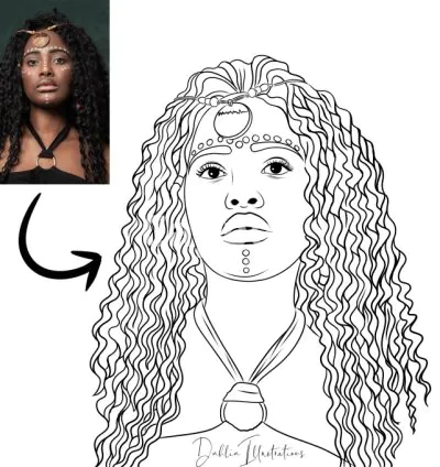 I will draw line sketch from any picture for coloring book drawing