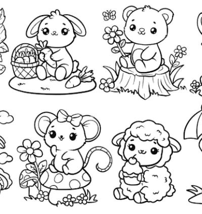 I will draw coloring book pages for children and adults