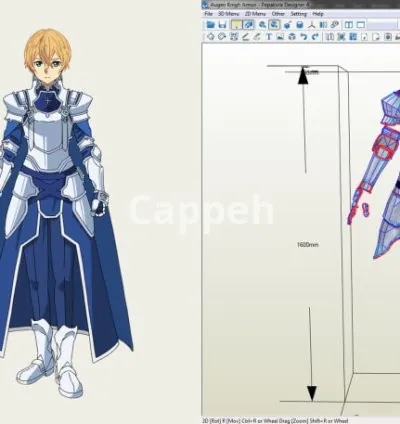I will design 3d models full knight armor pepakura wearable cosplay