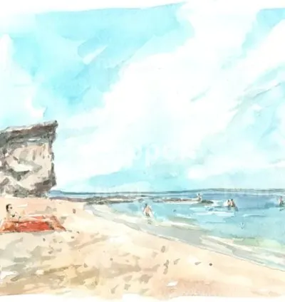 I will hand drawn artistic watercolor art