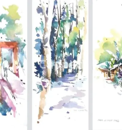 I will hand drawn artistic watercolor art