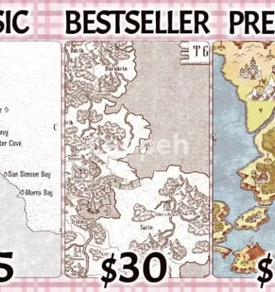 I will draw fantasy maps and city maps