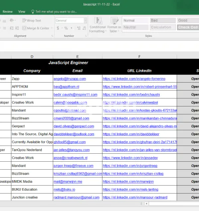 I will prepare recruiting database using linkedin